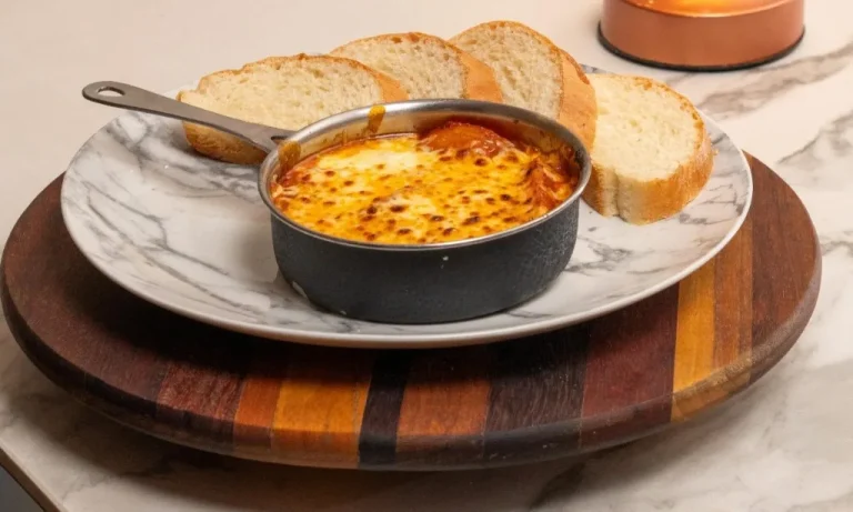 Fundido gratinado con pan en Limoncello, restaurante italiano en Villavicencio